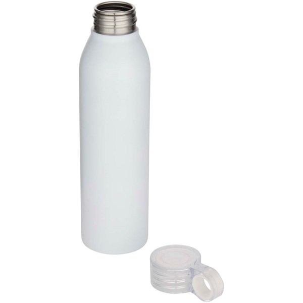 Obrázky: Biela 650ml Fľaša na vodu z recykl. nerez ocele, Obrázok 2