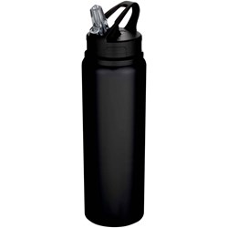 Obrázky: Čierna 800ml Fľaša na vodu z recykl.ocele