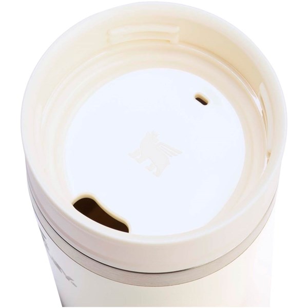 Obrázky: Cestovný nerez hrnček 350 ml, rukoväť, krémová, Obrázok 2