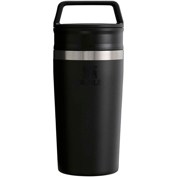 Obrázky: Cestovný nerez hrnček 350 ml, rukoväť, čierna, Obrázok 4
