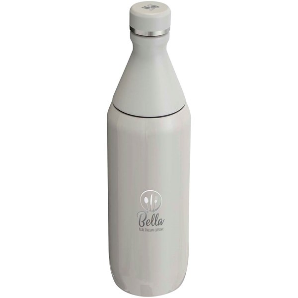 Obrázky: Fľaša na vodu 600 ml, dvojdielne veko, sivá, Obrázok 4