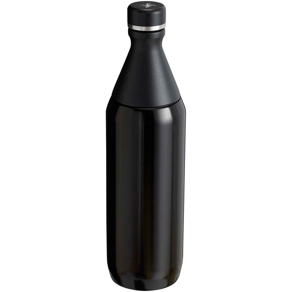 Obrázky: Fľaša na vodu 600 ml, dvojdielne veko, Čierny lesk, Obrázok 3