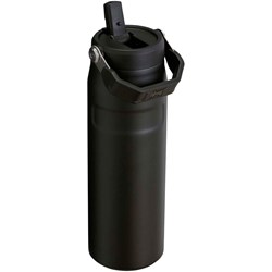 Obrázky: Ľahká fľaša na vodu 700ml vykl. slamka, čierna
