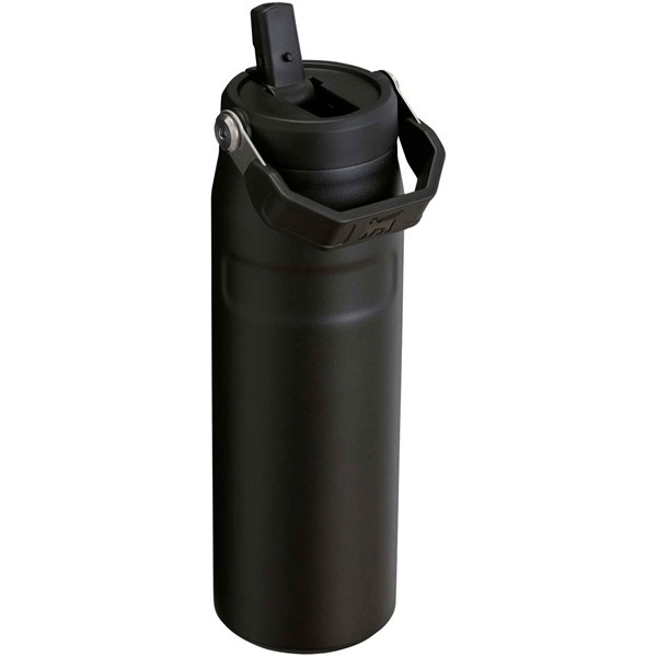 Obrázky: Ľahká fľaša na vodu 700ml vykl. slamka, čierna