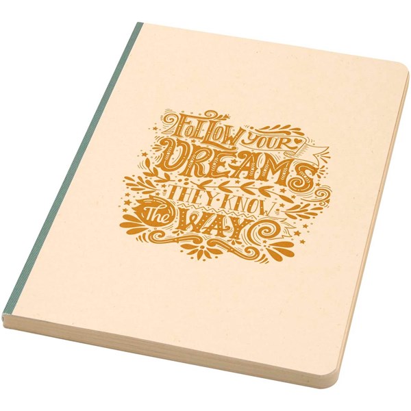 Obrázky: Zápisník A5 s mäkkou obálkou RPET, zelená, Obrázok 6