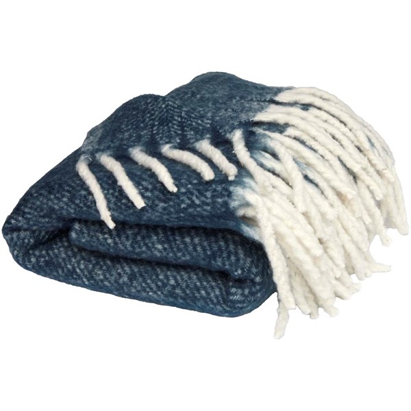 Obrázky: Tm.modrá deka so strapcami z recykl. materiálu GRS, Obrázok 2