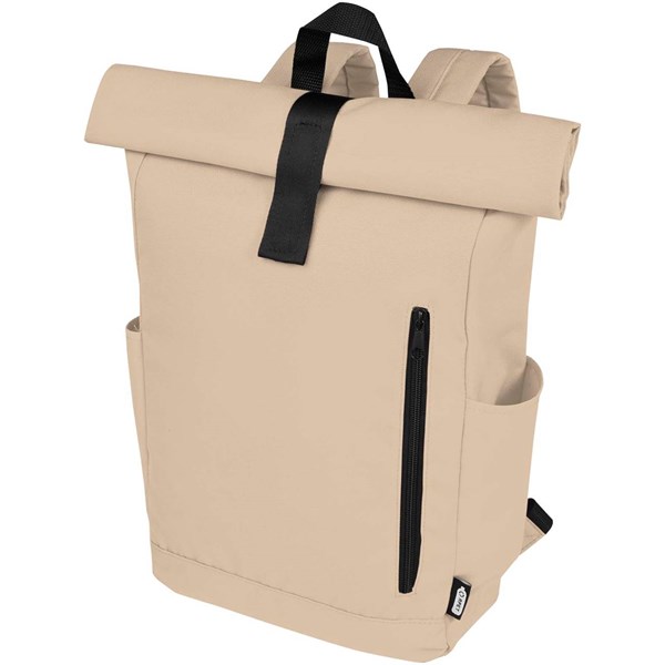 Obrázky: Béžový GRS RPET voči vode odolný ruksak 18 l