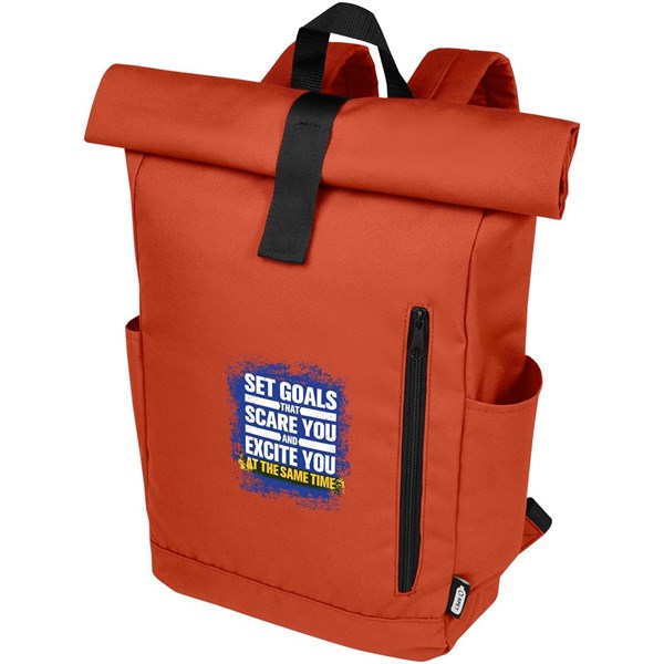 Obrázky: Tehlový GRS RPET voči vode odolný ruksak 18 l, Obrázok 8