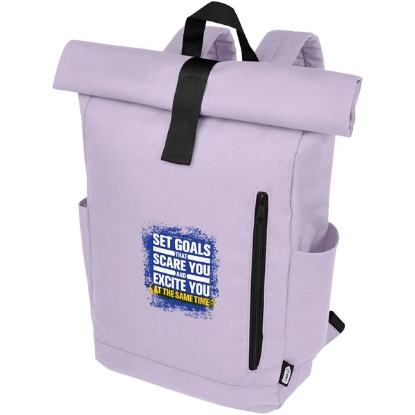 Obrázky: Sv. fialový GRS RPET voči vode odolný ruksak 18 l, Obrázok 8