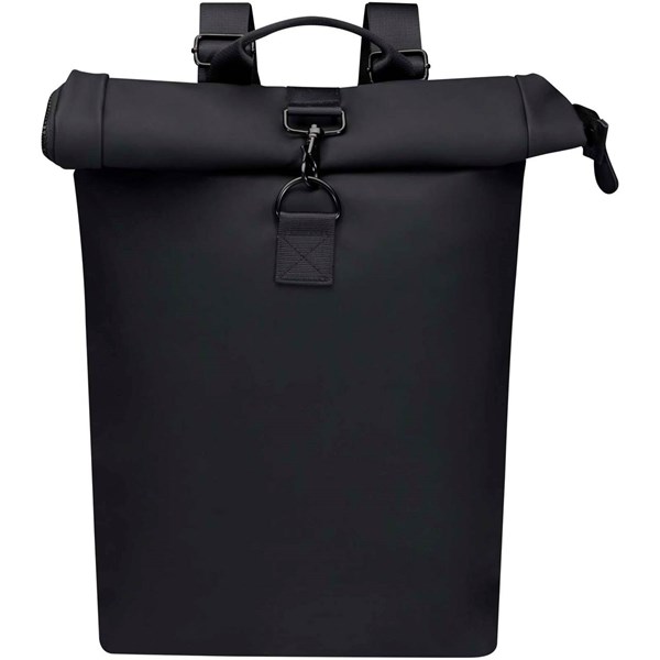 Obrázky: Čierny recyklovaný rolovací ruksak 12L na notebook, Obrázok 7