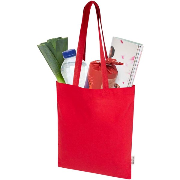 Obrázky: Nákupná taška z GRS recykl. bavlny 140g, červená, Obrázok 3