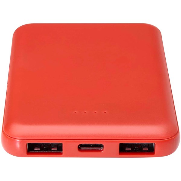 Obrázky: Červená powerbanka 5000mAh typu C z recyk.plastu, Obrázok 4