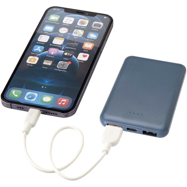 Obrázky: Modrá powerbanka 5000mAh typu C z recyk.plastu, Obrázok 5