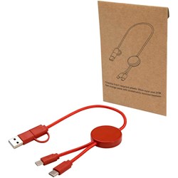 Obrázky: Červený rýchlonabíjací 27W kábel 5v1, 30 cm, plast