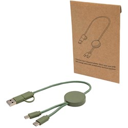 Obrázky: Zelený rýchlonabíjací 27W kábel 5v1, 30 cm, plast