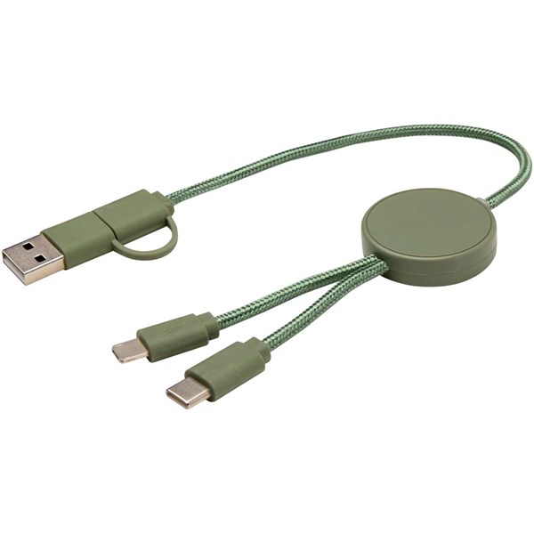 Obrázky: Zelený rýchlonabíjací 27W kábel 5v1, 30 cm, plast, Obrázok 3