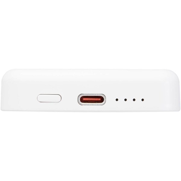 Obrázky: Bezdrôtová magnetická powerbanka 5000 mAh, biela, Obrázok 3