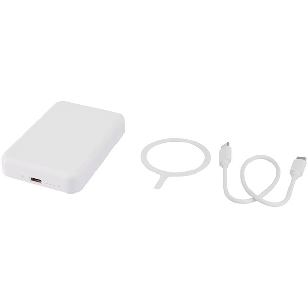 Obrázky: Bezdrôtová magnetická powerbanka 5000 mAh, biela, Obrázok 5