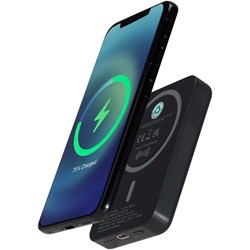 Obrázky: Bezdrôtová magnetická powerbanka 5000 mAh, čierna