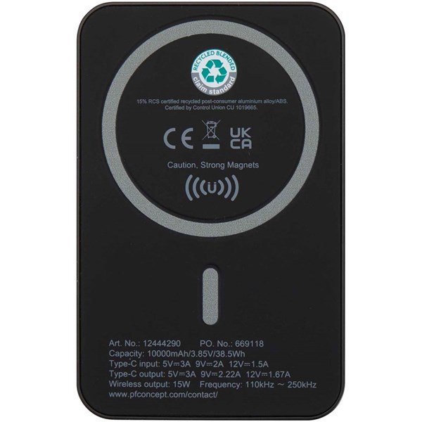 Obrázky: Bezdrôtová magnetická powerbanka 10 000 mAh,čierna, Obrázok 2