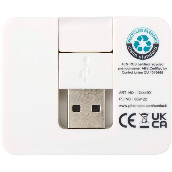 Obrázky: Biely 4port. USB hub/výstup USB-A+Typ-C/duál.Vstup, Obrázok 2