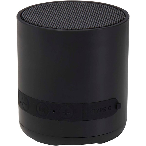 Obrázky: Čierny 3W bezdrôt. reproduktor, recyklovaný plast, Obrázok 4