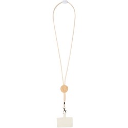 Obrázky: Biela šnúrka na telefón s bambusovým kolieskom