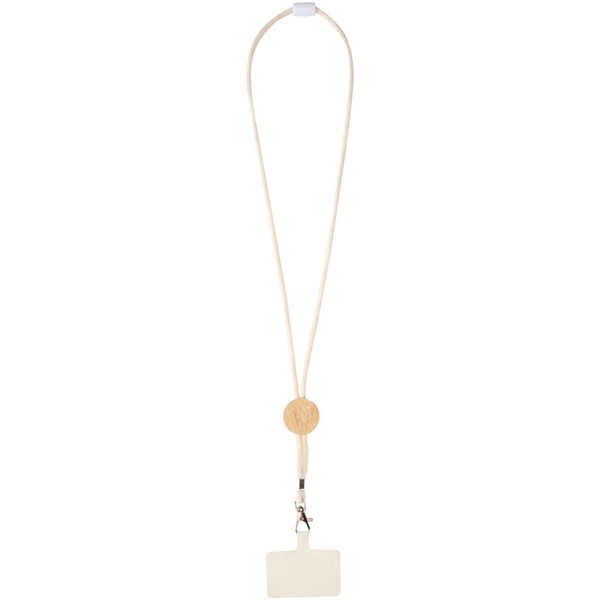 Obrázky: Biela šnúrka na telefón s bambusovým kolieskom