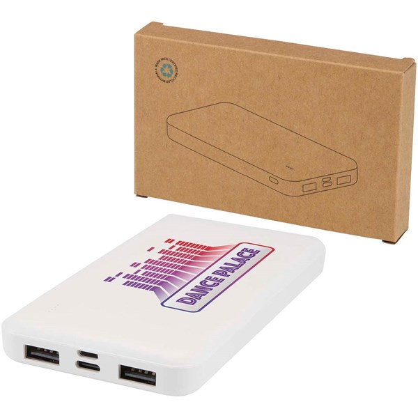 Obrázky: Biela powerbanka,reccykl. plast 10 000 mAh 10 W, Obrázok 3
