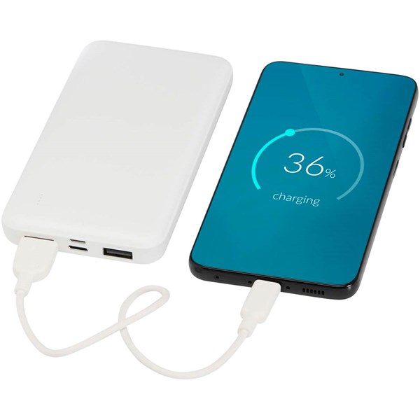 Obrázky: Biela powerbanka,reccykl. plast 10 000 mAh 10 W, Obrázok 5