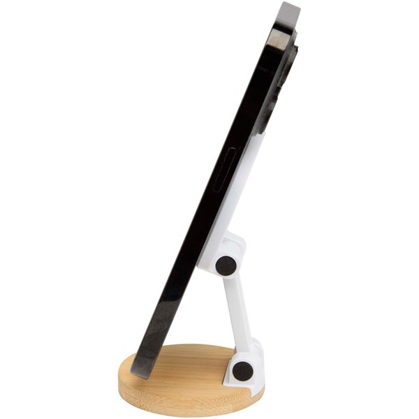 Obrázky: Biely stojan na telefón z plastu a bambusu, Obrázok 6