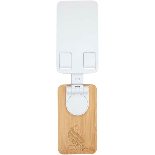 Obrázky: Biely skladací stojan na tel. z plastu a bambusu, Obrázok 5