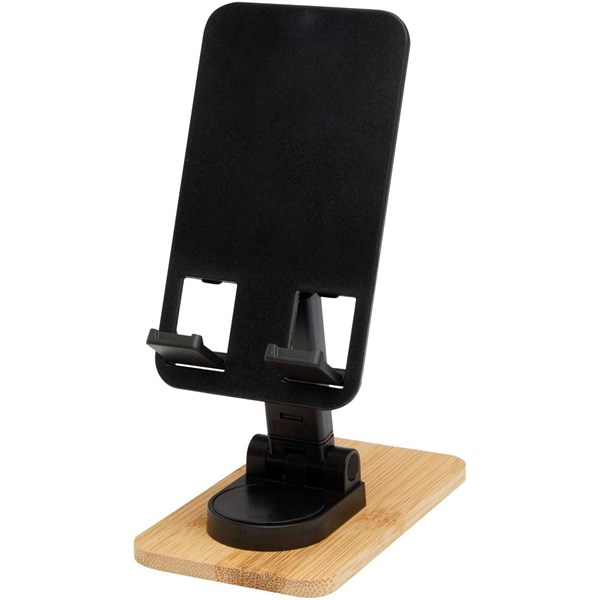 Obrázky: Čierny skladací stojan na tel. z plastu a bambusu, Obrázok 2