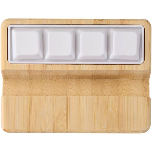 Obrázky: Stojan na mobil z bambusu a biela antistres.hračka, Obrázok 5