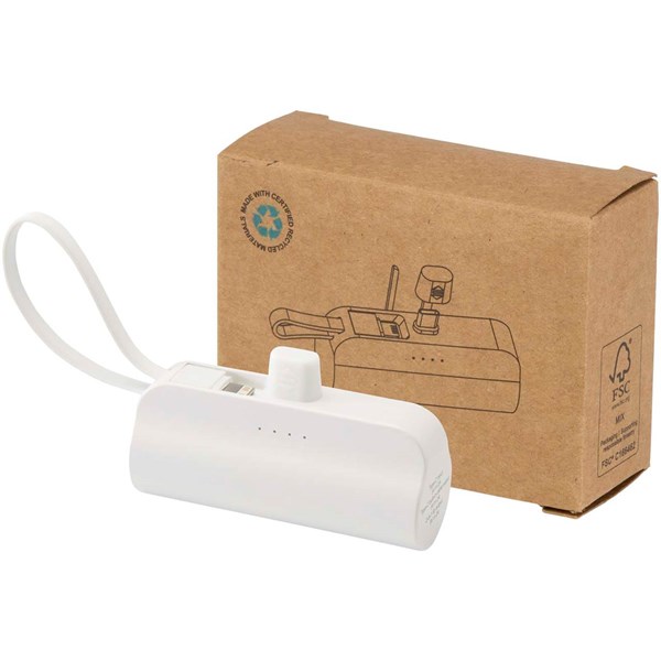 Obrázky: Biela stojanová powerbanka 5000 mAh 10W, Obrázok 5