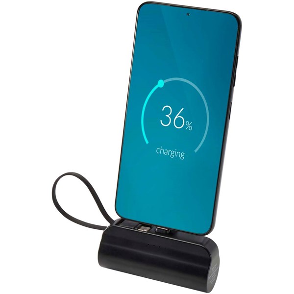 Obrázky: Čierna stojanová powerbanka 5000 mAh 10W