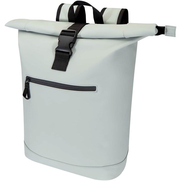 Obrázky: Sivý rolovací GRS ruksak 15", 18L z PU kože