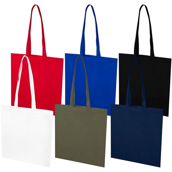 Obrázky: Biela rec.netkaná nákup. taška 36 x 40 cm,dl.uši, Obrázok 6