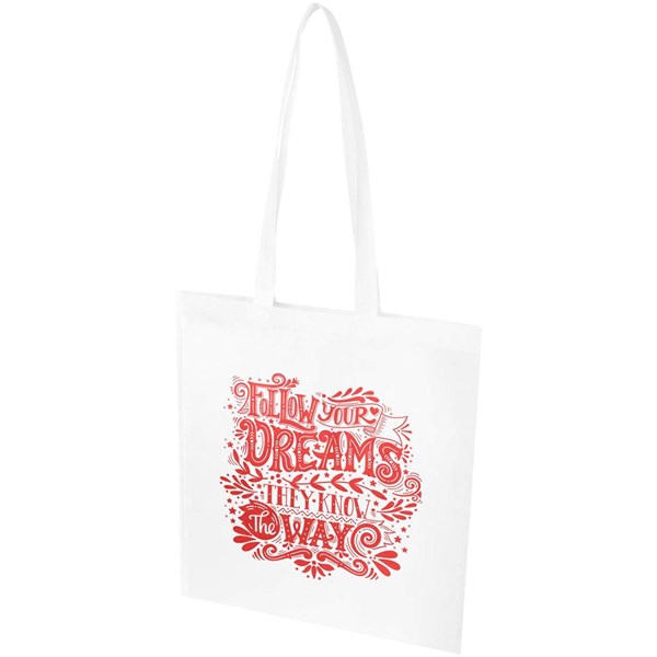 Obrázky: Biela rec.netkaná nákup. taška 36 x 40 cm,dl.uši, Obrázok 7