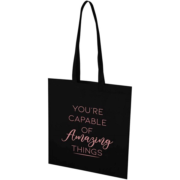 Obrázky: Čierna rec.netkaná nákup. taška 36 x 40 cm, dl.uši, Obrázok 7