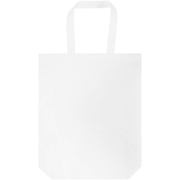 Obrázky: Biela netkaná taška so zlož.dnom z GRS, 12L, Obrázok 5