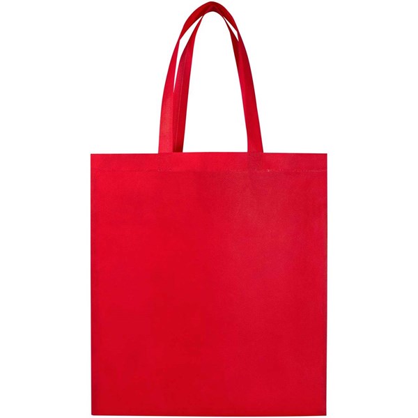 Obrázky: Červená netkaná nákup.taška so zlož.dnom z GRS, 2L, Obrázok 2