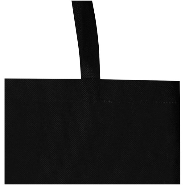 Obrázky: Čierna netkaná nákup.taška so zlož.dnom z GRS, 12L, Obrázok 3