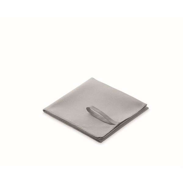 Obrázky: Uterák z mikrovlákna 30x50 cm s pútkom, šedá, Obrázok 2