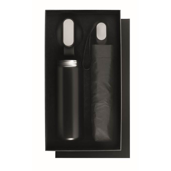 Obrázky: Čierna darčeková sada, fľaša 600ml a dáždnik, Obrázok 6