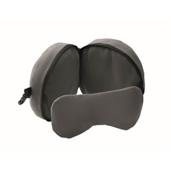 Obrázky: Cestovná sada vankúša a masky, tmavošedá