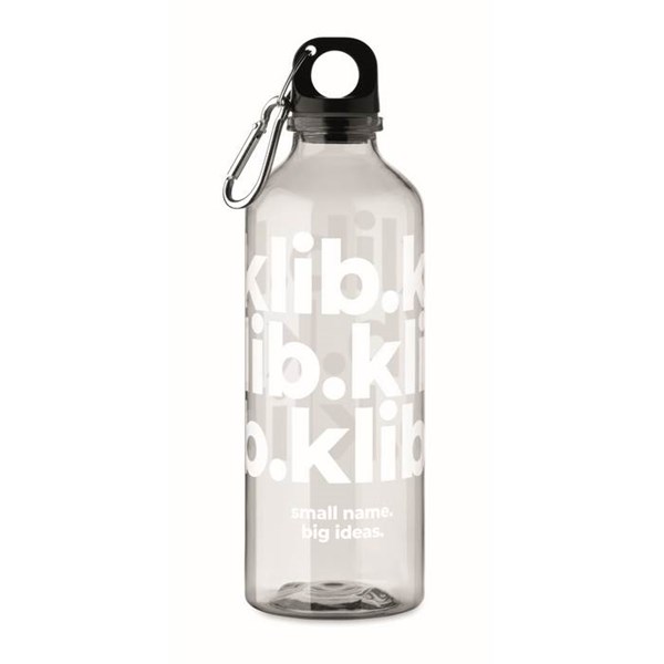 Obrázky: Fľaša z RPET 500 ml s karabínou, transparentná, Obrázok 5