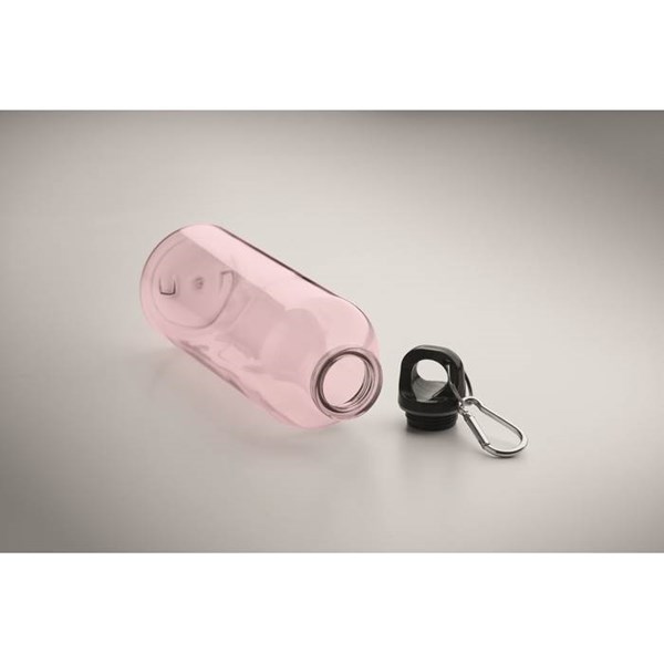 Obrázky: Fľaša z RPET 500 ml s karabínou, ružová, Obrázok 4