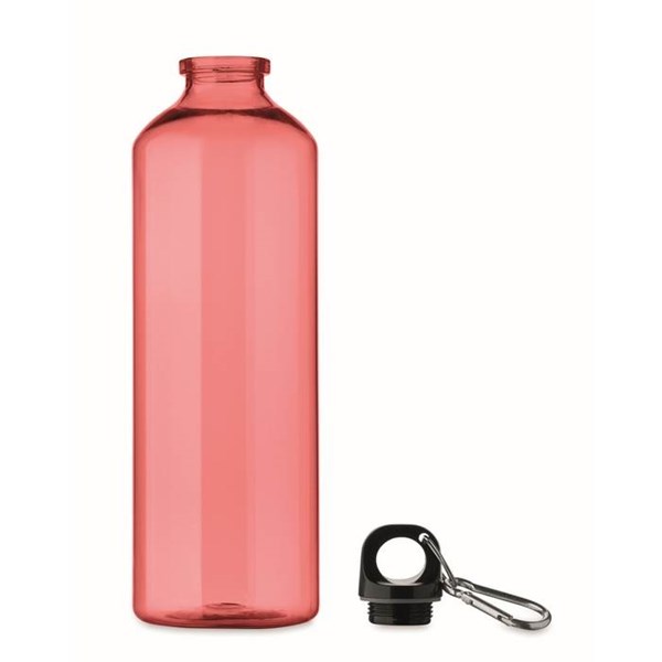 Obrázky: Fľaša z RPET 750 ml s karabínou, červená, Obrázok 2
