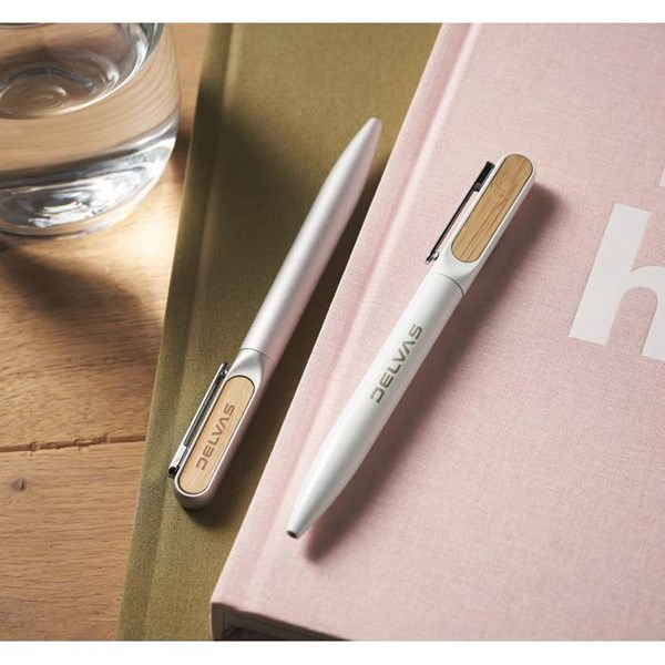 Obrázky: Komb. gul. pero recykl. hliník, rec. ABS, biela, Obrázok 7